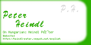 peter heindl business card